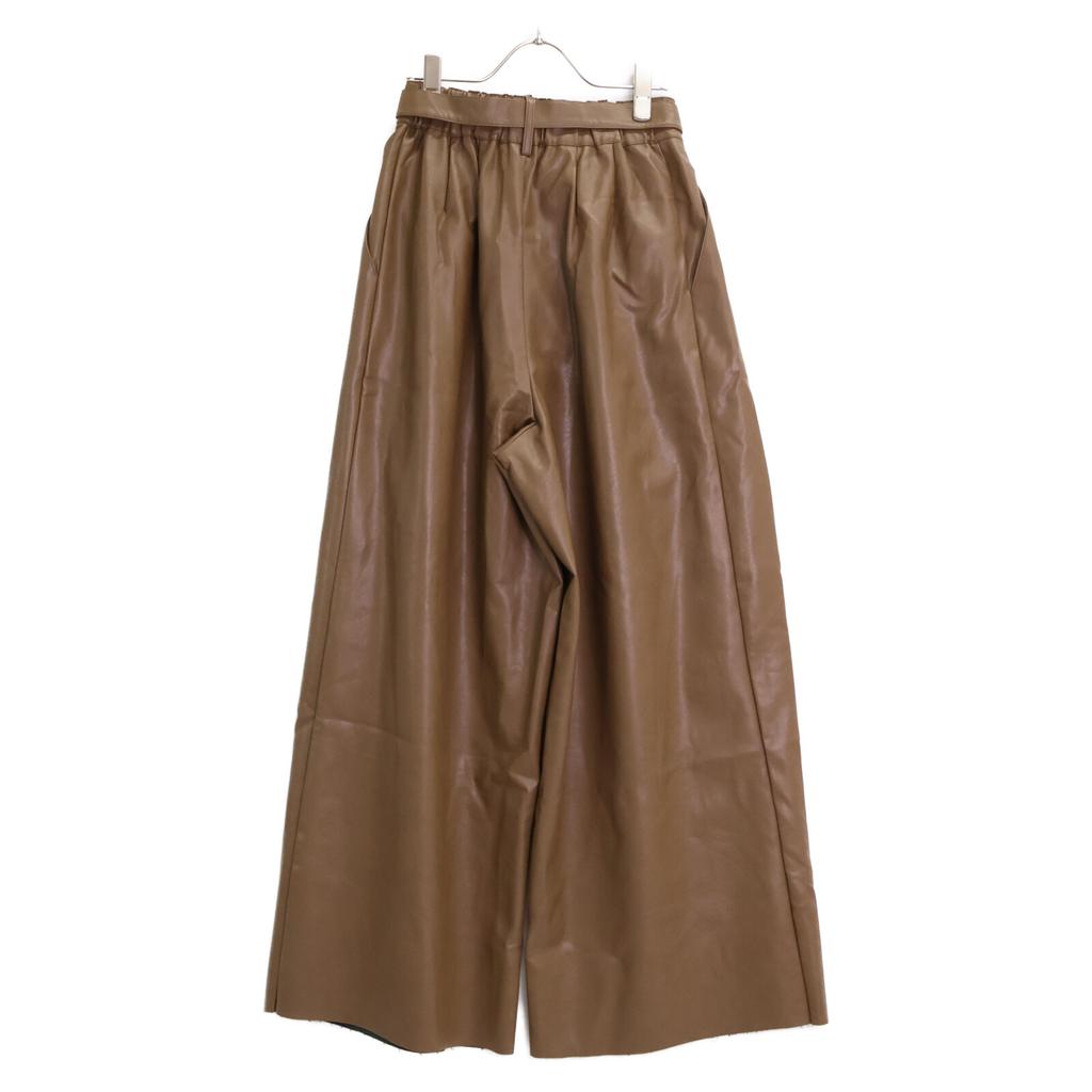 CLANE [23AW] 15110-7362 Faux Leather Wide Pants/ Bottoms 2 BrownUsed