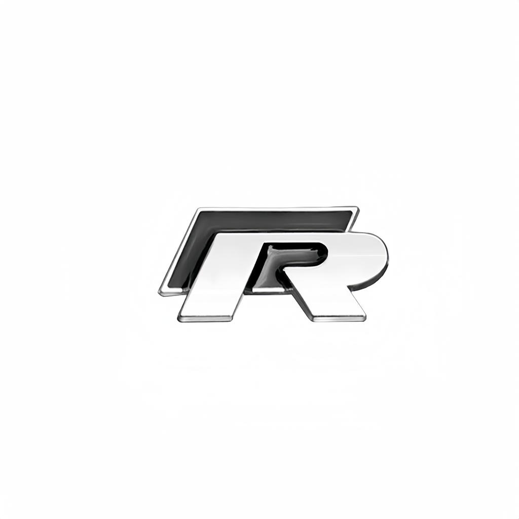 TCFJN1 3D Metal R Logo Sticker Car Rear Trunk Body Emblem Sticker For VW Golf 5 6 7 MK7 MK6 Polo Jetta Scirocco Beetle Passat Tiguan