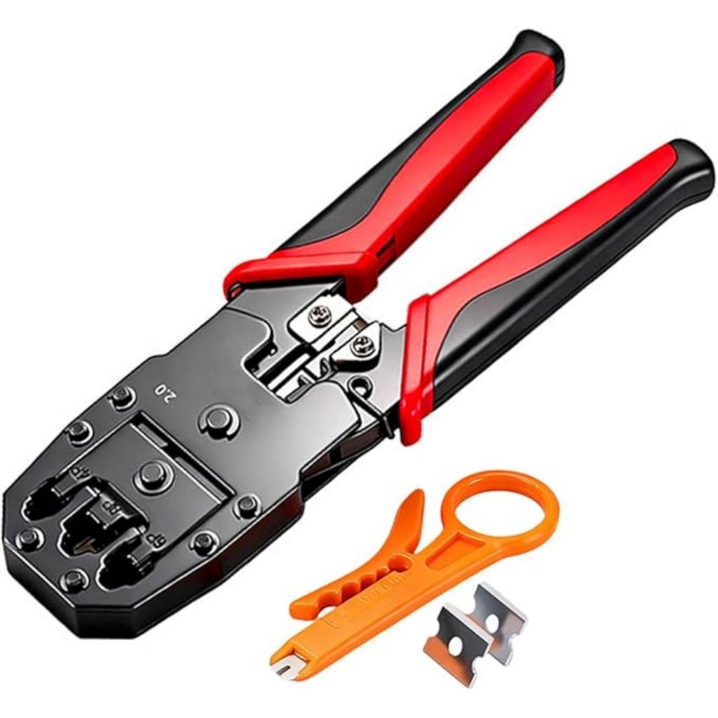 RJ45 Crimp Tool Pass Through Cat6 Crimping For Cat5 Cat5e Cat6 8P6P Connector Ethernet Crimper Ethernet Crimper