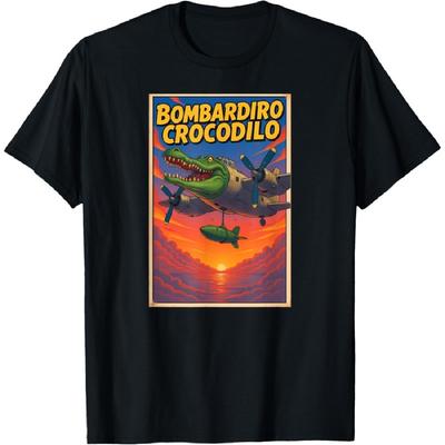 Bombardiro Crocodilo Brainrot Poster Brainrot T-Shirt