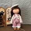 Fashion Curly Hair 24Cm Bean Eye Vinyl Doll Dark Skin Dress Up Mia Potato Dolls 24Cm Movable Action Figure Body Diy Toys