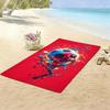 Dynamic Sports Beach Towel, Red Background Paint Splash Soccer Ball Print Bath Towel, Stylish Soccer Fan Beach Blanket