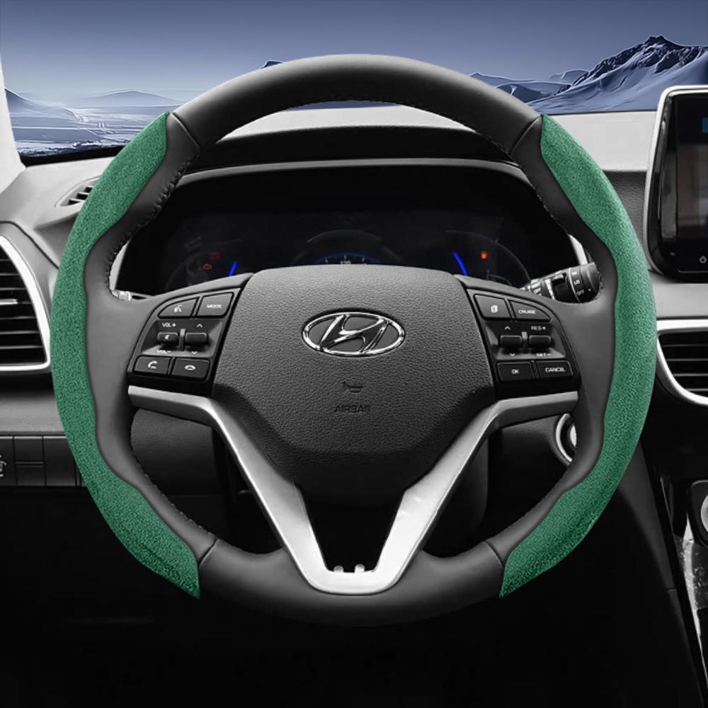 EEJQ9 Suitable for Hyundai Sport Suede Steering Wheel Cover with Split Snap-On Design for Tucson Elantra Avante I30 Sedan Alcazar Grand Creta I10 