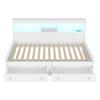 Double Bed High Durability Open Shelves Ambient Light Design Good Load Capacity Built-in Charger Heavy Duty Bedroom Sofa Bed with Drawers for