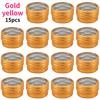 15pcs Metal Round Storage Cans with Transparent Window Screw Caps for DIY Crafts Travel Jewelry Spices Cosmetics Decor Organizer