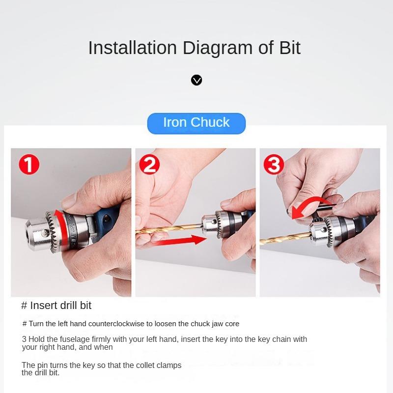 Dongcheng Hand Electric Drill Household Electric Screwdriver J1Z-FF05-10A Self-locking Forward and Reverse Speed Regulation 500W High Power