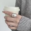 Silver Plating Brushed Geometric Opening Rings for Women Trendy Exaggerated Fashion  Minimalist Accessories