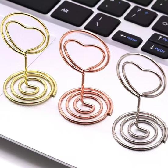 10Pcs Love Heart Table Number Holder Place Card Photo Picture Clip Memo Note Card Stand Wedding Anniversary Birthday Party Centerpieces