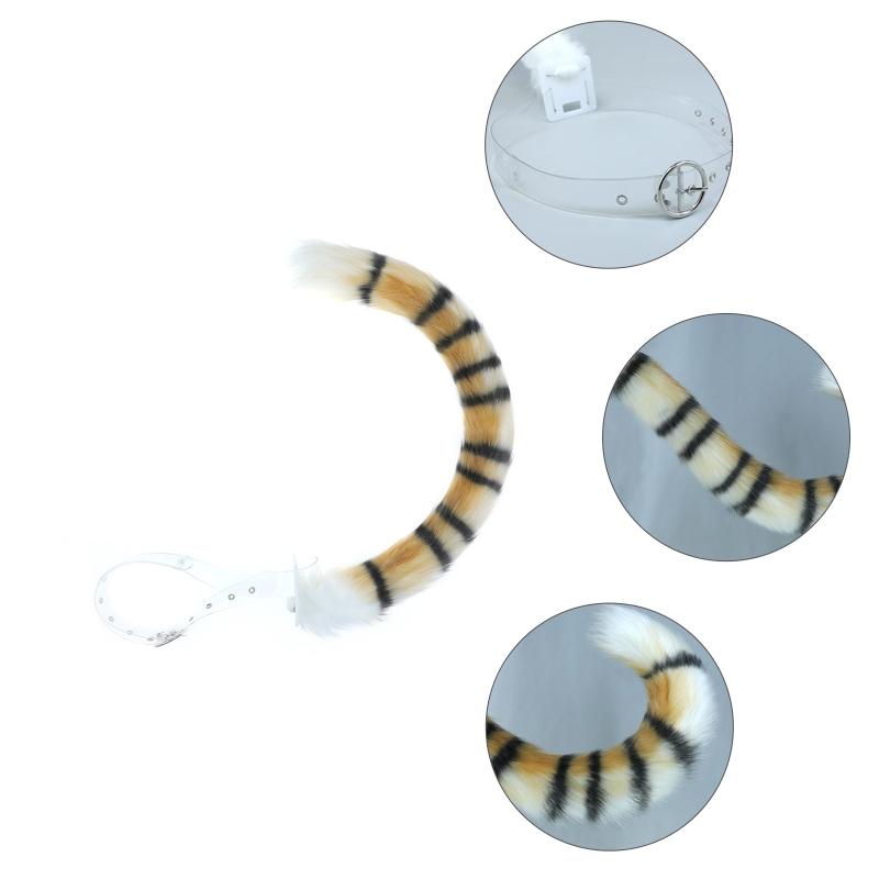 Adjustable Tiger Fox Tail for Cat Props Fur Furry Cosplay Carnival Party Christmas Anime Accessories Gift Halloween Cost