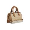 COACH Rowan Canvas With Leather Boston Bag Handbag Small Women's Light Khaki & Pink & White CR243-IMWQJ