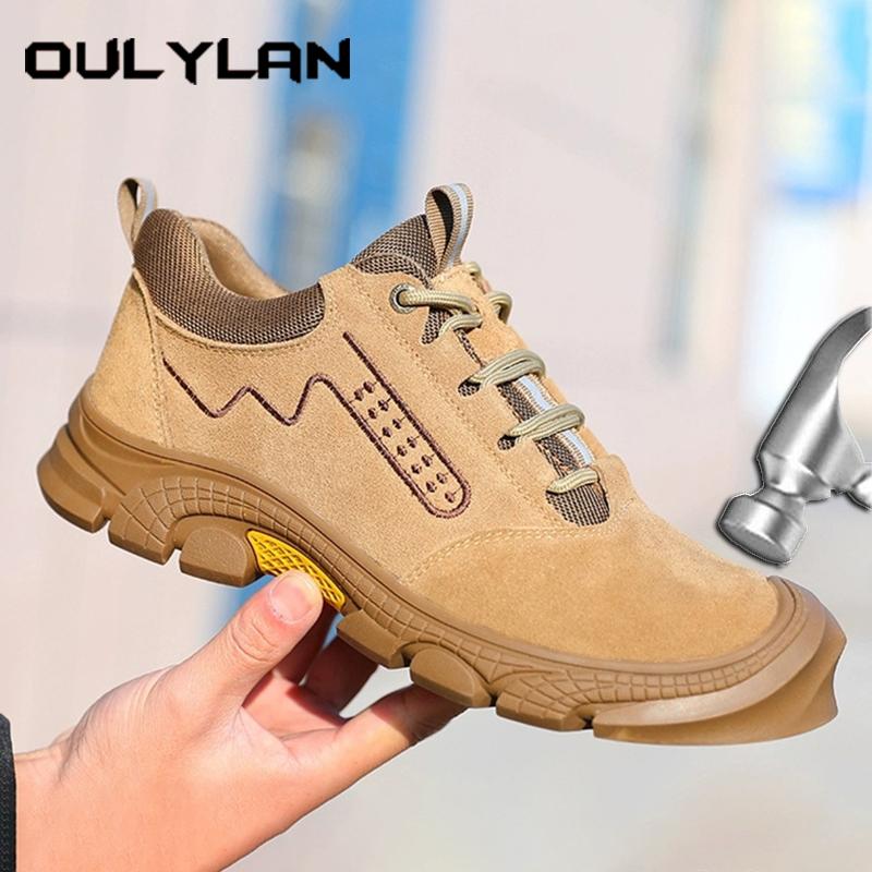 Men S Steel Toe Work Safety Shoes Water Resistant Working Boots Soft Upper Construction Footwear All Season Casual Hiking Shoes