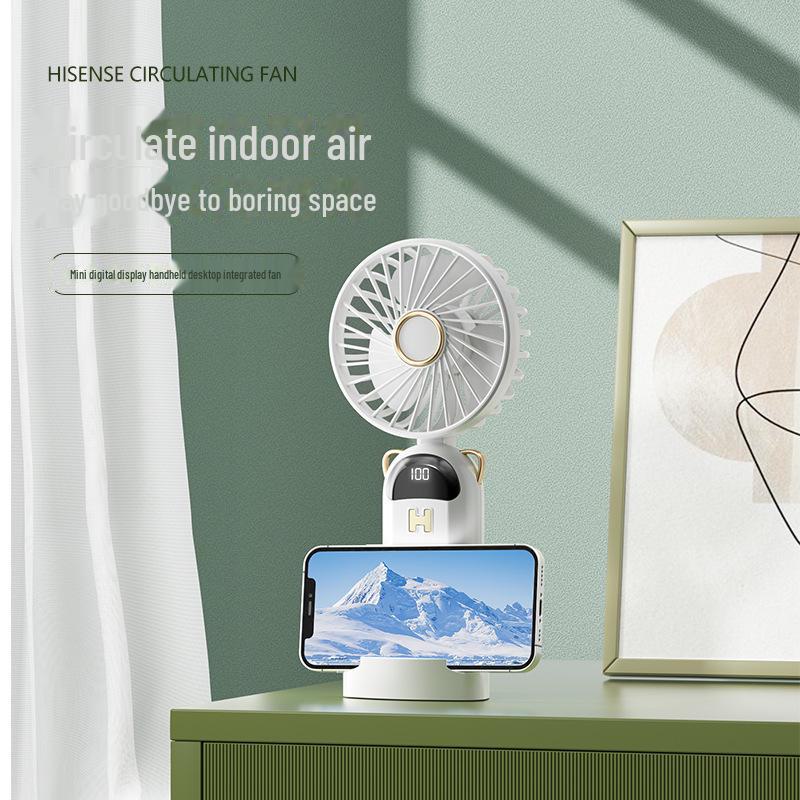 Ventilatore Portatile Pieghevole con Display Digitale 2025 - Silenzioso, Ricaricabile USB, per Uso su Scrivania, Portatile o da Collo
