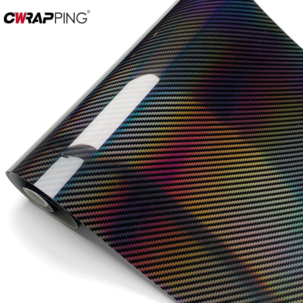Motorcycles Accessories Laser Carbon Fiber Black Stickers Vinyl Wrap Air Release Films for Scooter Car Motorcycle Accessories