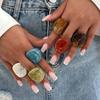 Salircon Vintage Irregular Smooth Resin Acrylic Rings for Women New Trend Boho Geometric Finger Rings Aesthetic Party Jewelry