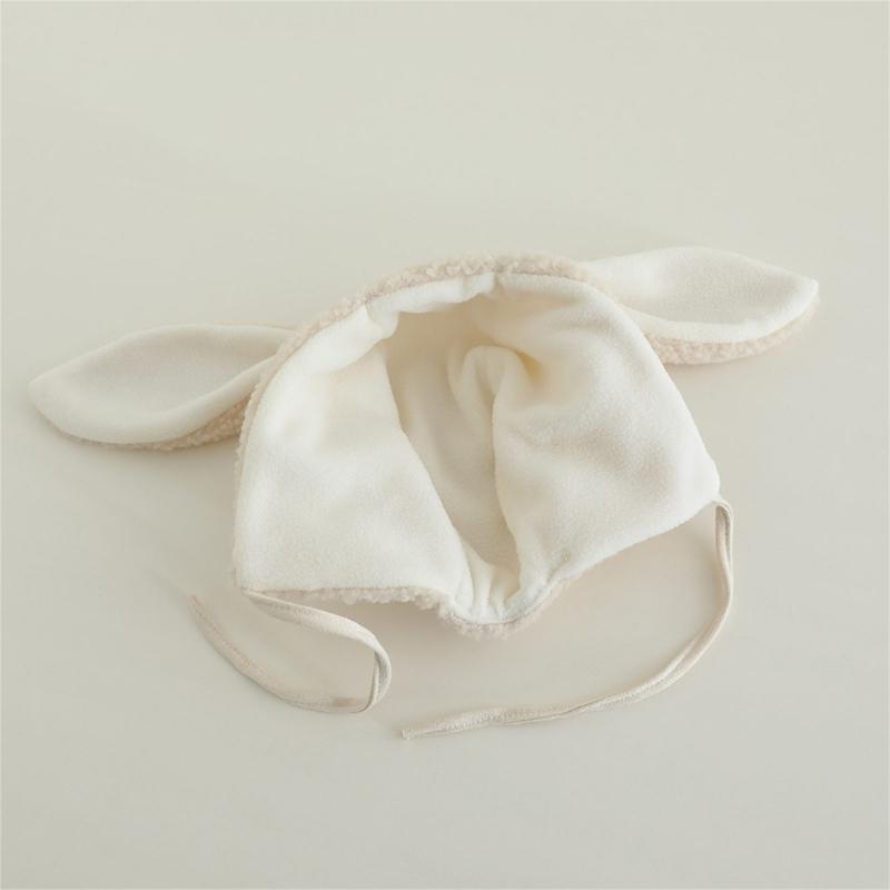 Cute Rabbits Ear Infant Hat With Thick Plush Hat Perfect For Cold Weather Headwear For Boys And Girls