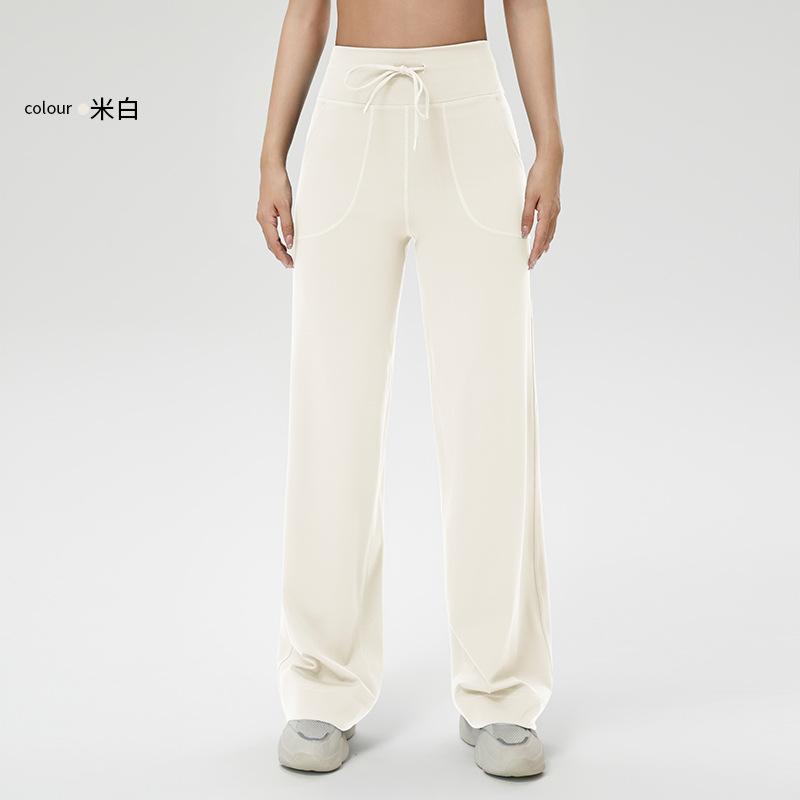 

High waist elastic running sports fitness trousers women s quick-drying breathable yoga trousers loose wide leg micro-flared trousers XL