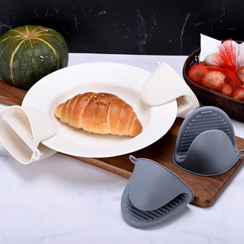 Heat Resistant Silicone Oven Gloves Nonslip Textured Fronts For Secure Grip Thermal Protections Kitchen Baking Accessories