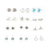 Accessories Simple Drip Oil Turtle Stars Wave Shells Turquoise 12 Pairs Of Earrings