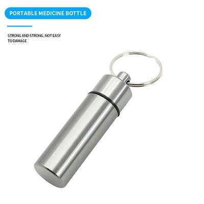 Mini portapillole in lega di alluminio impermeabile portachiavi contenitore portaoggetti portatile da viaggio per esterni contenitore per medicinali portabottiglie