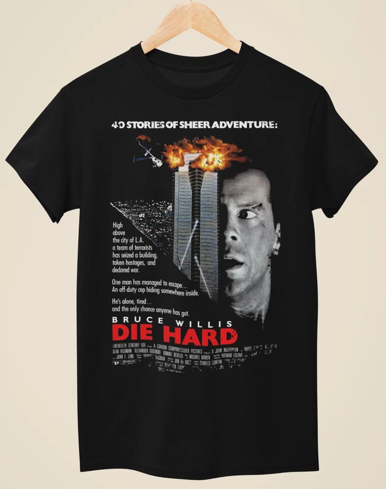 Die Hard Movie Poster Inspired Unisex Black TShirt S
