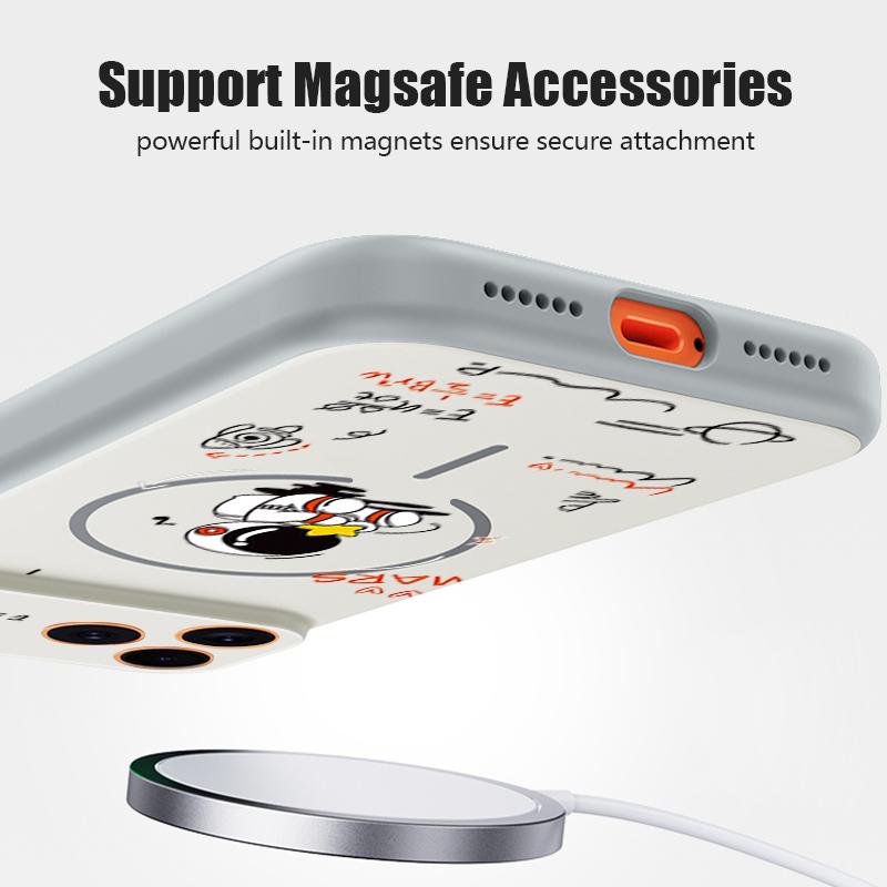 Case For iPhone 17 Pro Max Creative Astronaut Formula Print Magnetic For Magsafe Hybrid Slim Matte Cover For iPhone 16 15 14 13 Pro Max