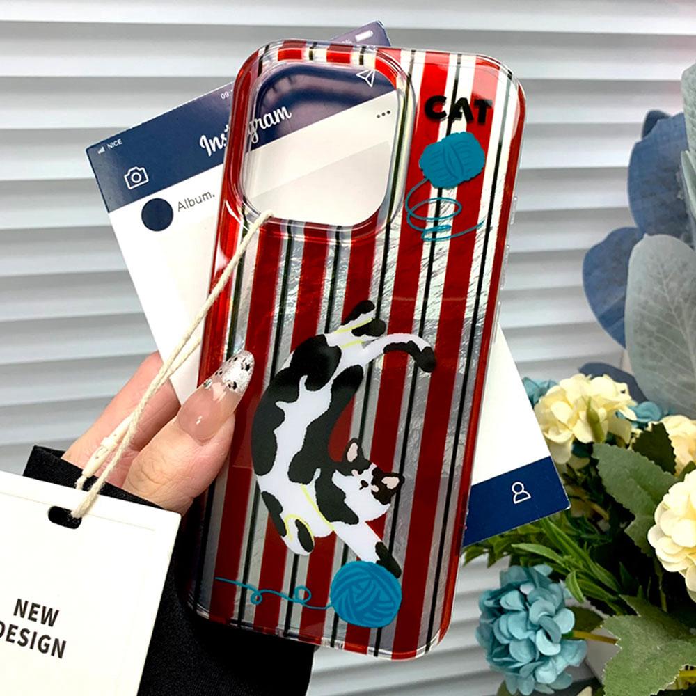 

Milk White Line Cat Pattern Cartoon Phone Case For Xiaomi 14T 13T 11 Lite NE Poco X5 M6 X6 X7 X3 Pro NFC C65 C61 M5S Back Cover Xiaomi 14T Pro 5G