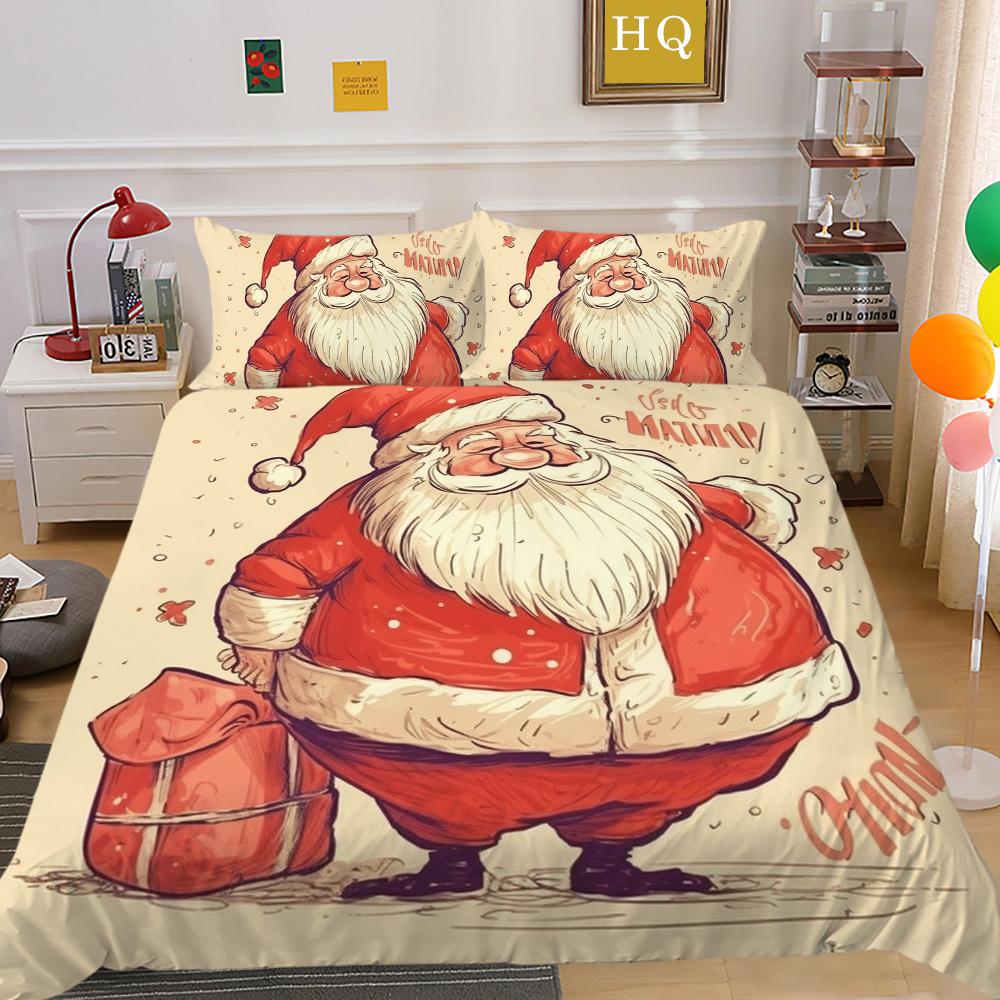 3D Christmas Printing Duvet Cover Set Full Size Microfiber Bedding Set High Ranking Lovely Bedspreads