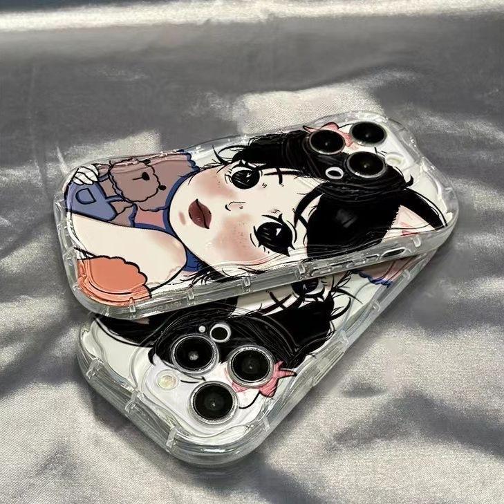 Ins Internet celebrity girl iPhone15 mobile phone case xr/xsmax Apple 14plus anti-drop 13 all-inclusive 12pro tide