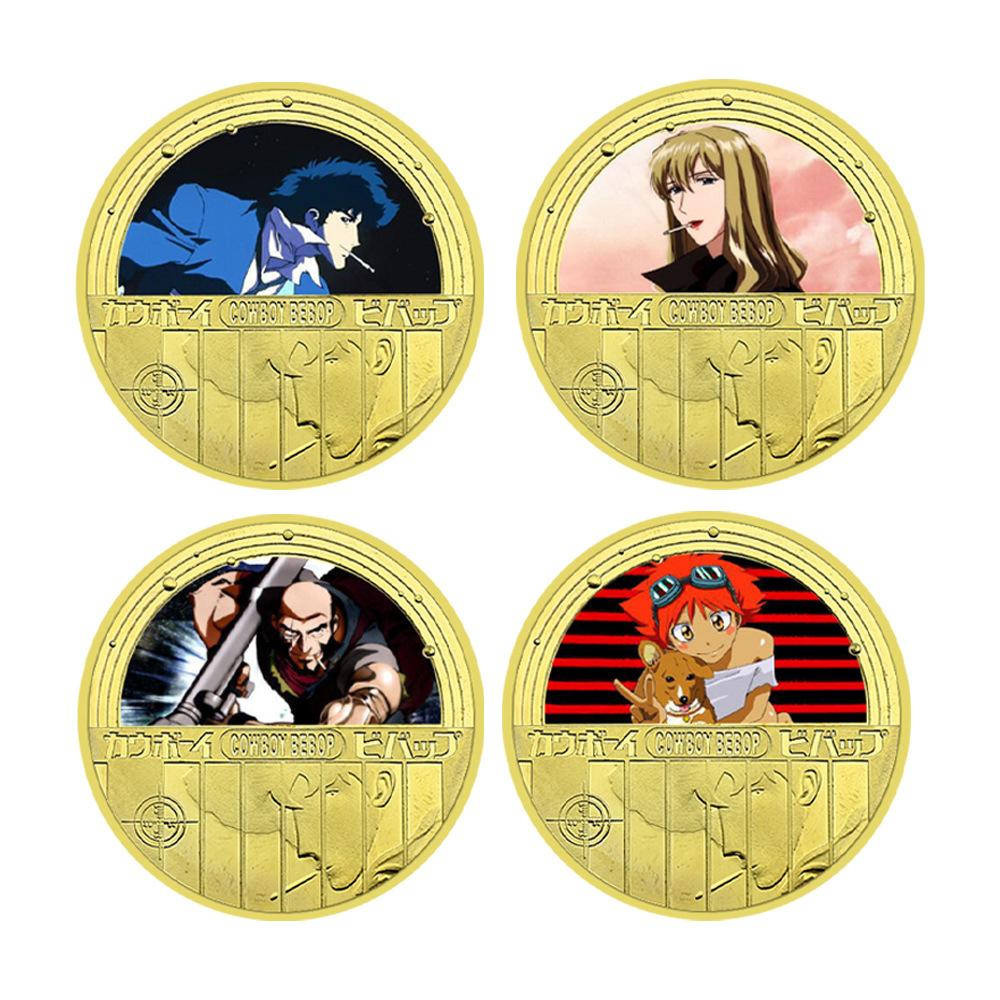 Japanese Classic Animation Gold Plated Color Commemorative Coin Classic Animation Peripheral Commemorative Collection Gift