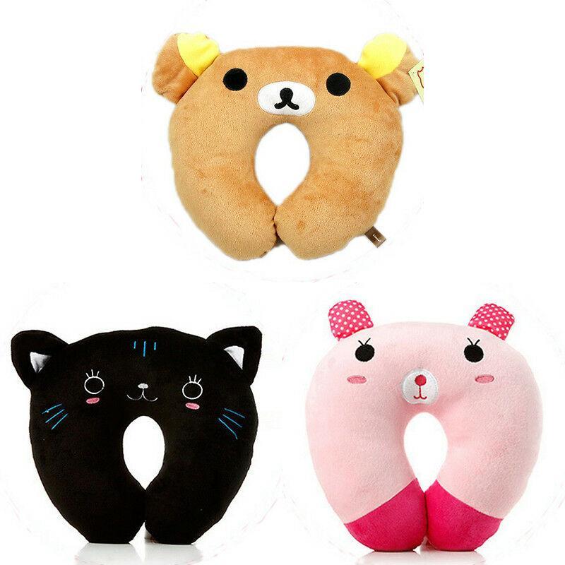 Black Cat Pig Strawberry Ushaped Pillow With Crystal Velvet Cover For Adults And Travel