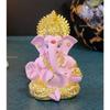 Gold Plated Ganesha with Terracotta Colour - Perfect for Car Dashboards, Office & Home Shelves, Diwali Puja, and Gifting