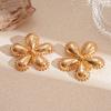 Metallic Pleated Flower Starfish Geometric Irregular Leaf Earrings Temperament Earrings