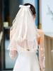 White Tulle Bow Veil Hairpin Pearls Wedding Bachelorette Hen Party Elegant Bridal Veil Hair Clip Gifts Women Hair Accessories