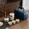 Guochao Travel Tea Set Ru Kiln Opening Wrapped Lotus Guyun Teapot Outdoor Car Express Cup Annual Meeting Gifts