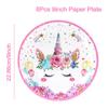 Enhjørningfest Engangsduk Enhjørning Bursdagsfest Dekorasjon Jente Engangsservise Duk Jenter Babyshower