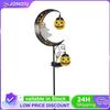 Solar Powered Halloween Skull Ghost Moon Stake Lights Garden Lawn Pathway Yard Outdoor Fall Metal Decor
