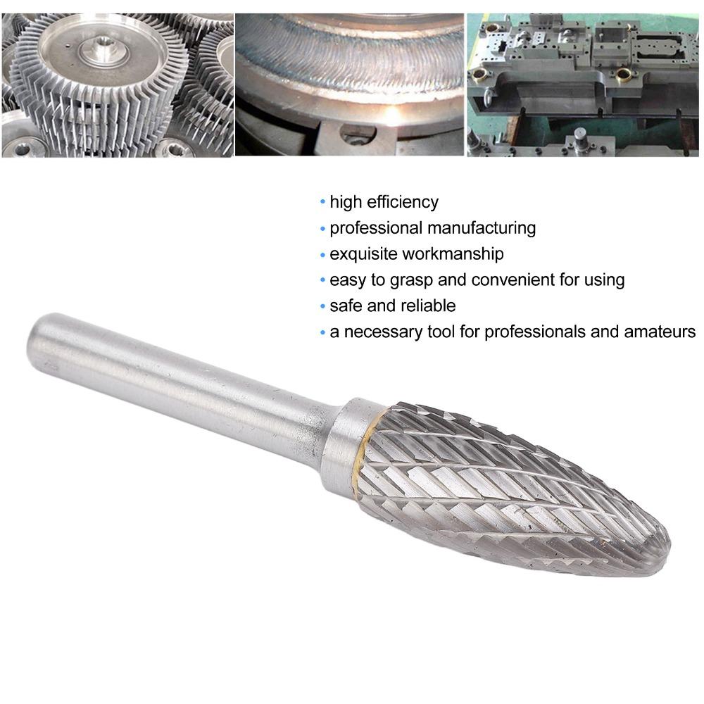 Double Cut Burr Rotary File Tree Shape Carbide Rotary Burr Tree Shape Burr Chassis Metal Polishing