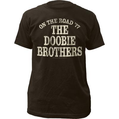 26 The Doobie Brothers On The Road 77 Heren T-shirt Rock And Roll Band Tee Nieuw Zwart Unisex T-shirt