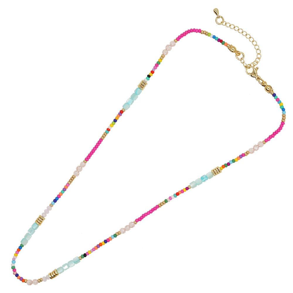 Go2boho Богемные бусинные ожерелья для женщин Радужные разноцветные Летние богемные смешанные бусины Хрустальные ожерелья Чокер Пляжные украшения