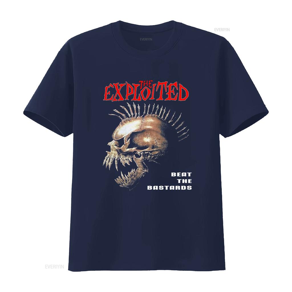 The Exploited Beat Bastards Skull Spikes Punk Rock Album Men T Shirt Black All Sizes Vintage Washed Graphic Designer Clothes