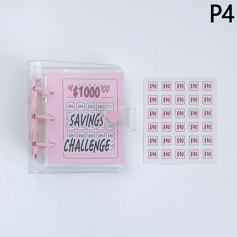 Pvc $1000 Pengesparing Utfordring Permknapplukking Mini Budsjettperm Konvoluttspareutfordringer Bok Holdbar bærbar
