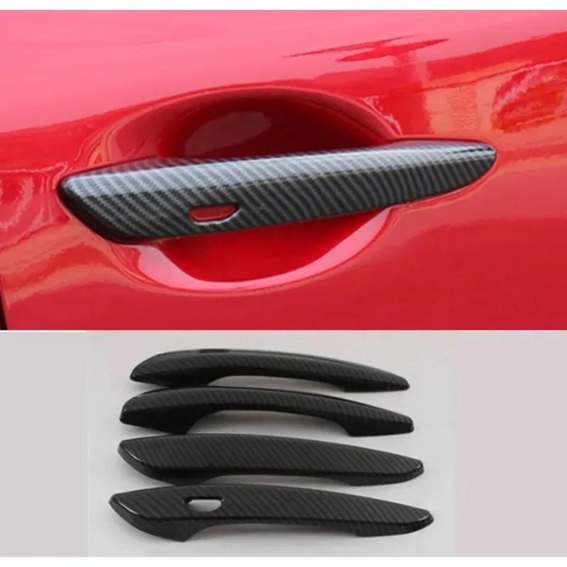 For Mazda 3 Axela CX‑30 Carbon Fiber Style Door Bowl Handle Anti‑Scratch Protective Decor Trim Accessories