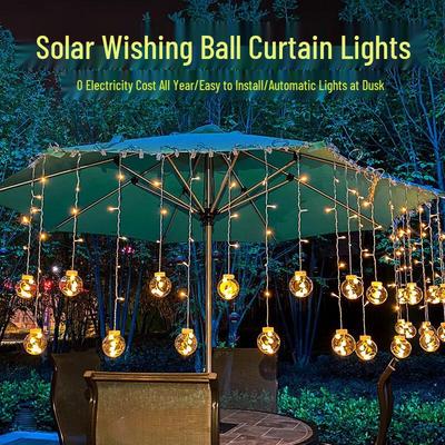 LED Solar Wishing Ball Curtain Lights