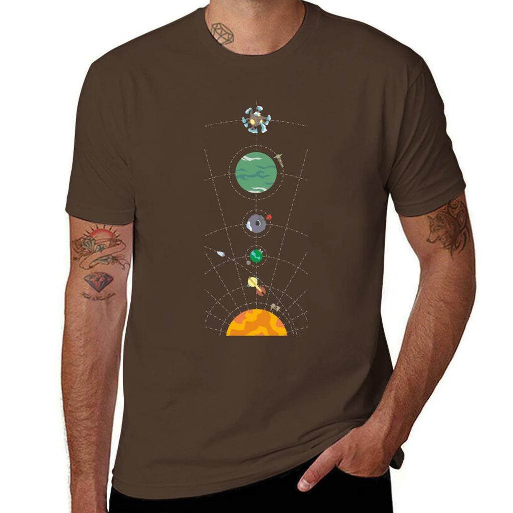 Outer Wilds Hearthian System Map T-Shirt korean fashion plain sublime shirts graphic tees mens tall t shirts