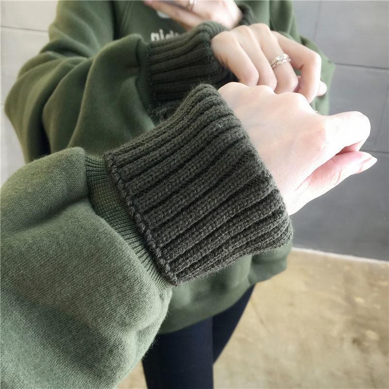 Sweatshirt for Women Padded Thickened Sweatshirt High Neck Loose Fake Two Piece Fleece Casual Pullover Long Sleeve Top Sweatshirt