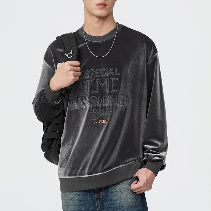 Бархатный зимний американский ретро-свитер с капюшоном — фото 7