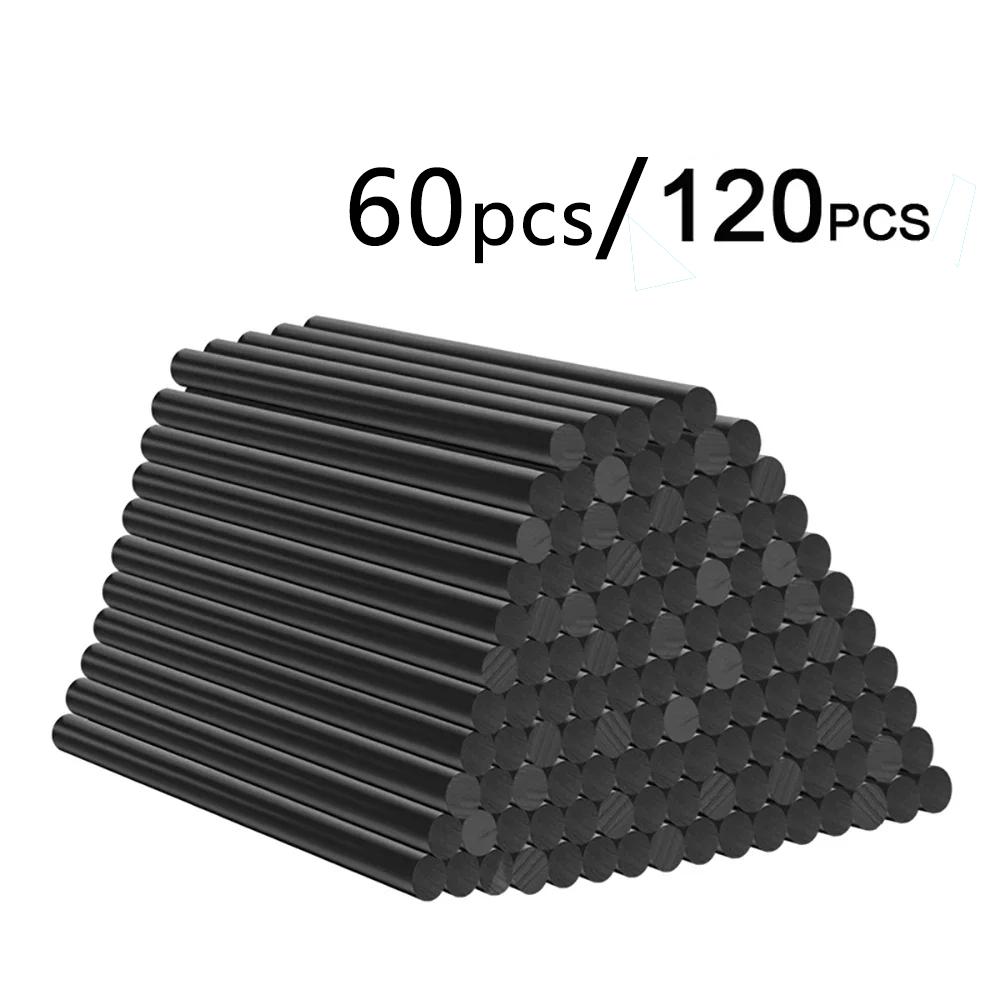 

T TOVIA 60pcs/120pcs Black Hot Melt Glue Sticks for Hot Melt Glue Gun Craft Album Alloy Accessories Repair Tools 100mm 60pcs