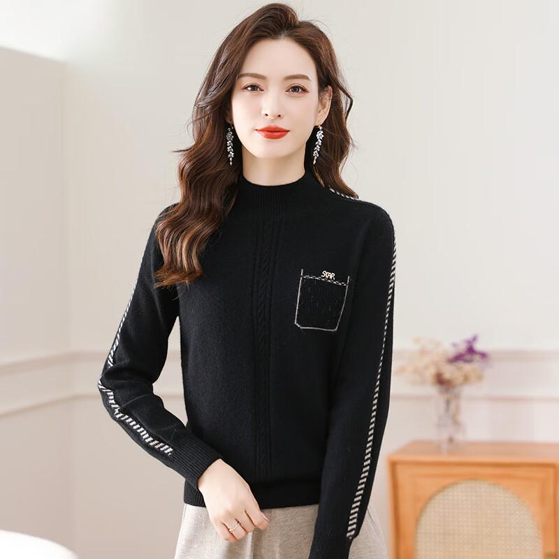 

Fengxun Women s Mock Neck Pullover Sweater M