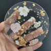 2Pcs Acrylic Drink Coaster Flowers Printed Heat-Resistant Coaster Waterproof Clear Non-Slip Cup Mat Gift for Mother's Day Birthday Holiday