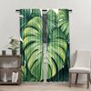 Set Of 2 Artistic Tropical Leaf Pattern Curtains Polyester Design Living Room Bedroom Office Curtain Light Filtering With Rod Pocket Ideal For